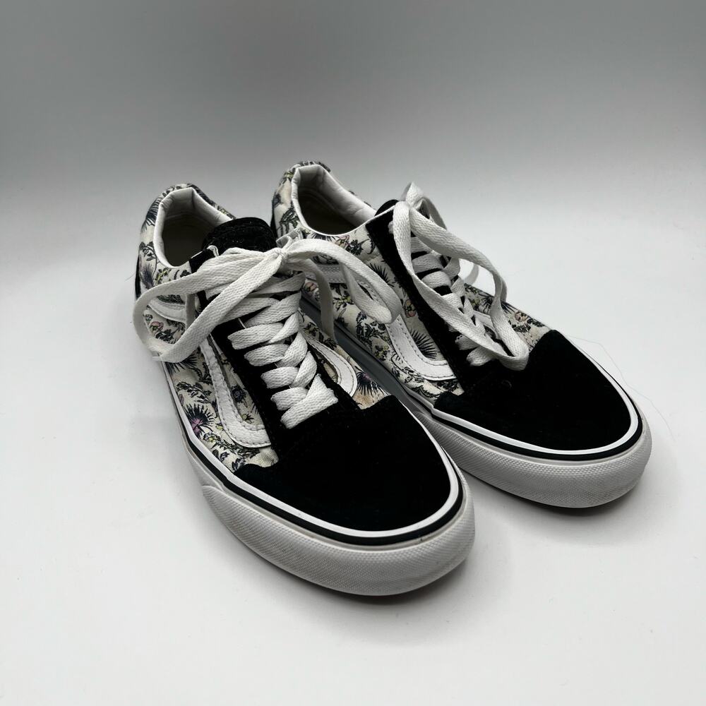 Vans Botanical Print & Suede Low Top Sneakers Size 8.5